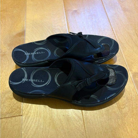 Merrell Shoes - Merrell Women's Grace Black leather flip flop thong sandals sz 9 new